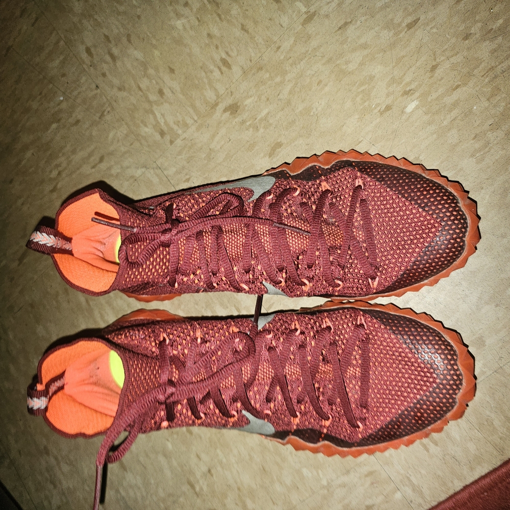 Nike Burgundy and Orange High-Top Sneakers